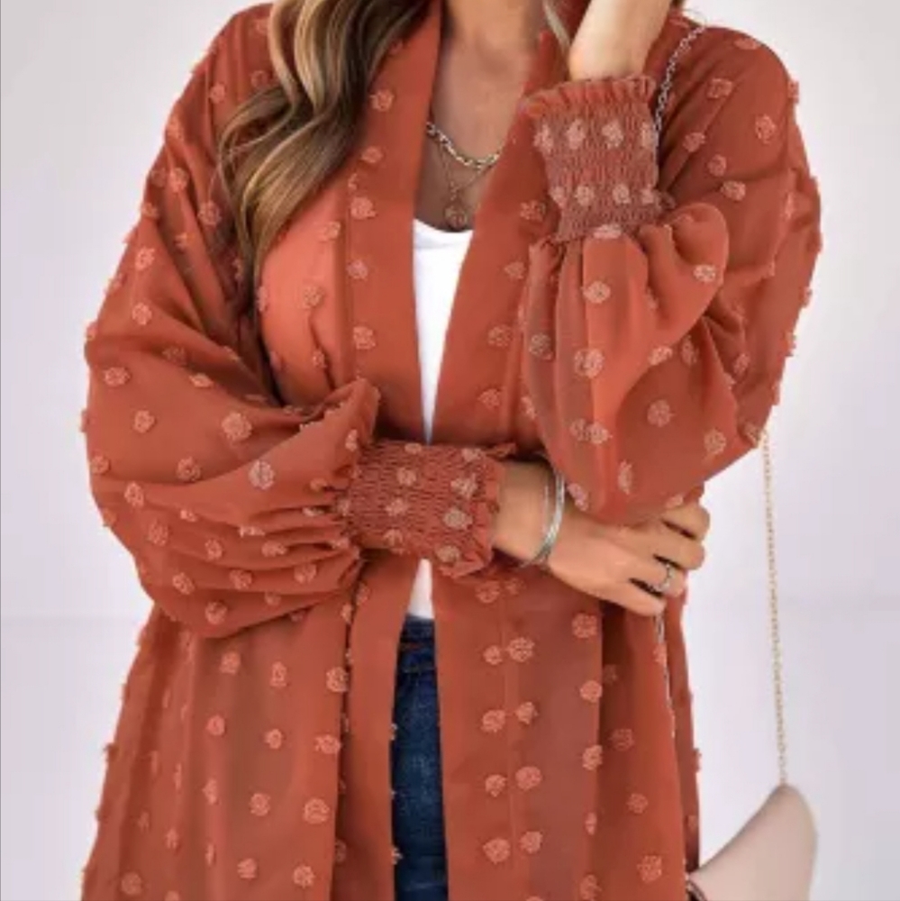 New Swiss dot open front Cardigan - Picture 4 of 13